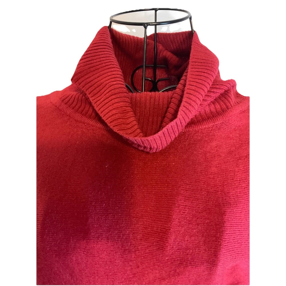 BCBG MAXAZRIA Women's Red Cowl Neck Pullover Long Sleeve Sweater Size M - Picture 2 of 8